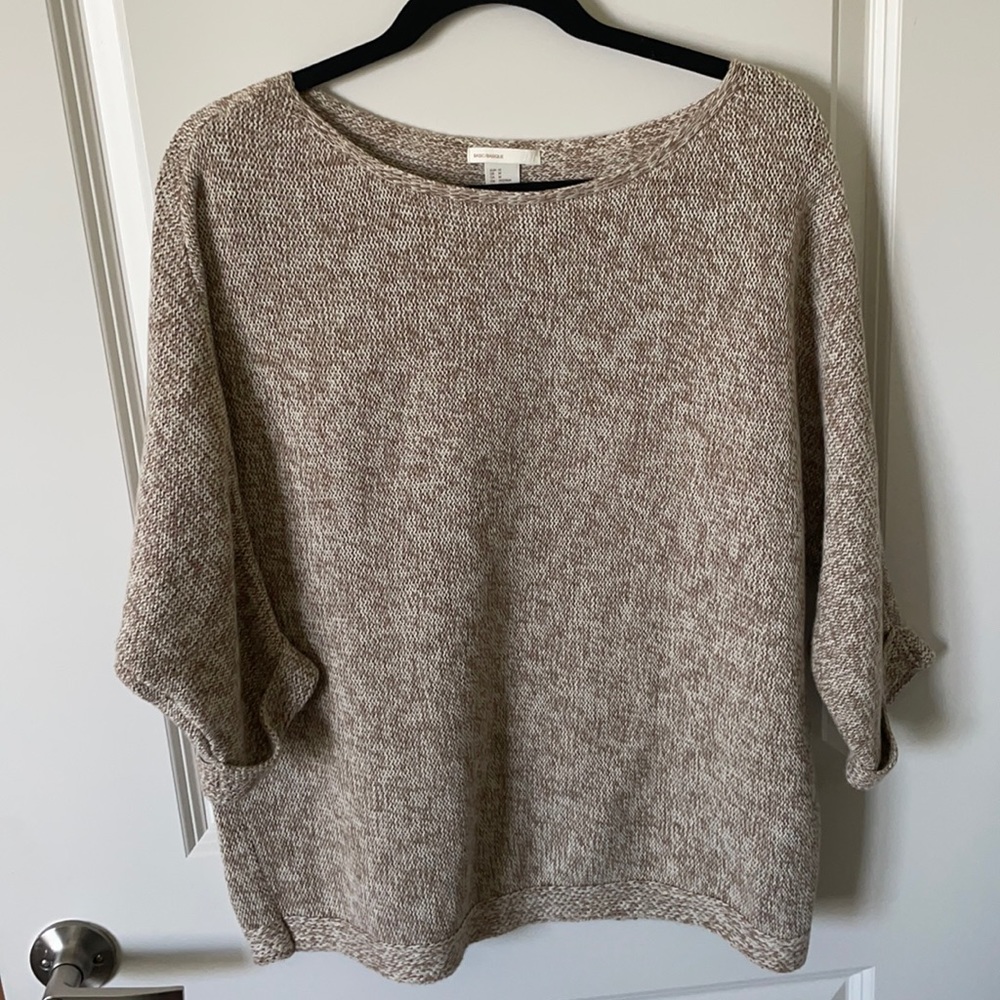 H&M taupe boatneck sweater, M